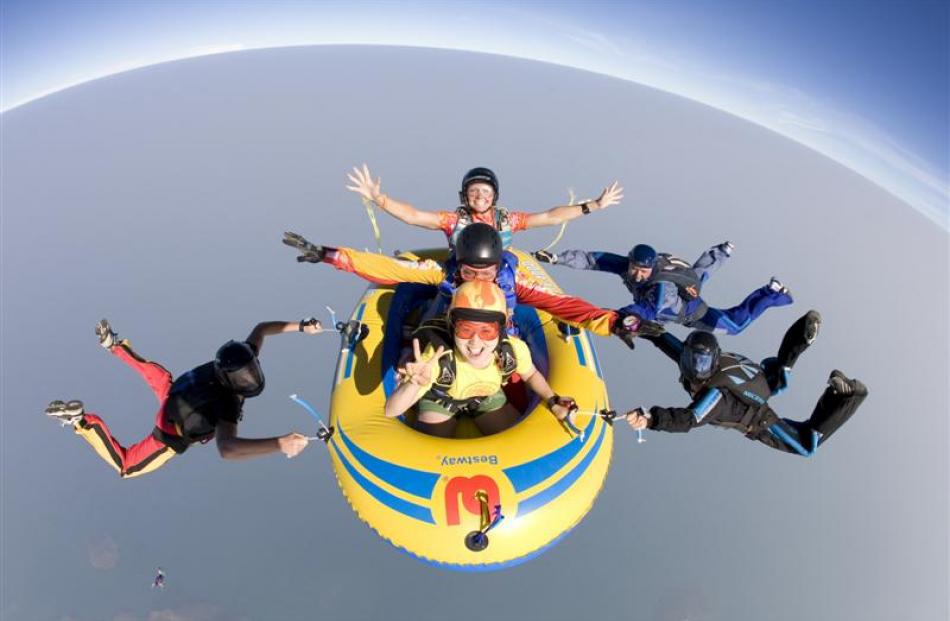 Wendy Smith  (at rear of rubber boat) with her team, after being dropped by a Royal Thai Hercules...