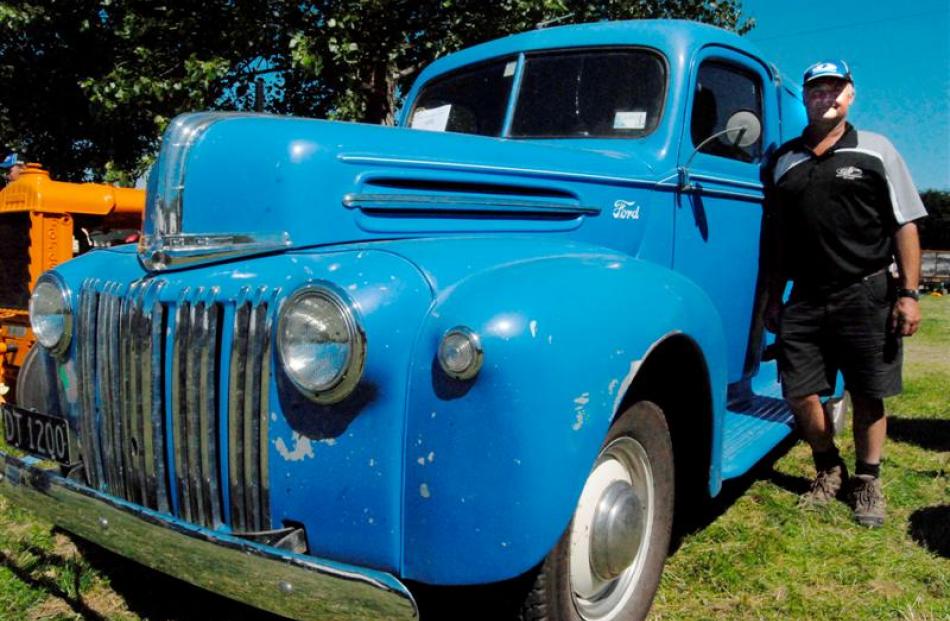 Craig McClelland of Geraldine drove his 1966 Ford ''jailbar'' truck  to the Edendale Vintage...