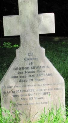 The grave of Brent Edwards' great-great grandfather, George Edwards.