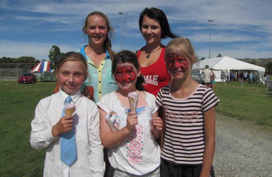 Lucy Harrex (10) of Alexandra, Alannah Stalker (15) of Wanaka, and Hannah McCulloch (10),...