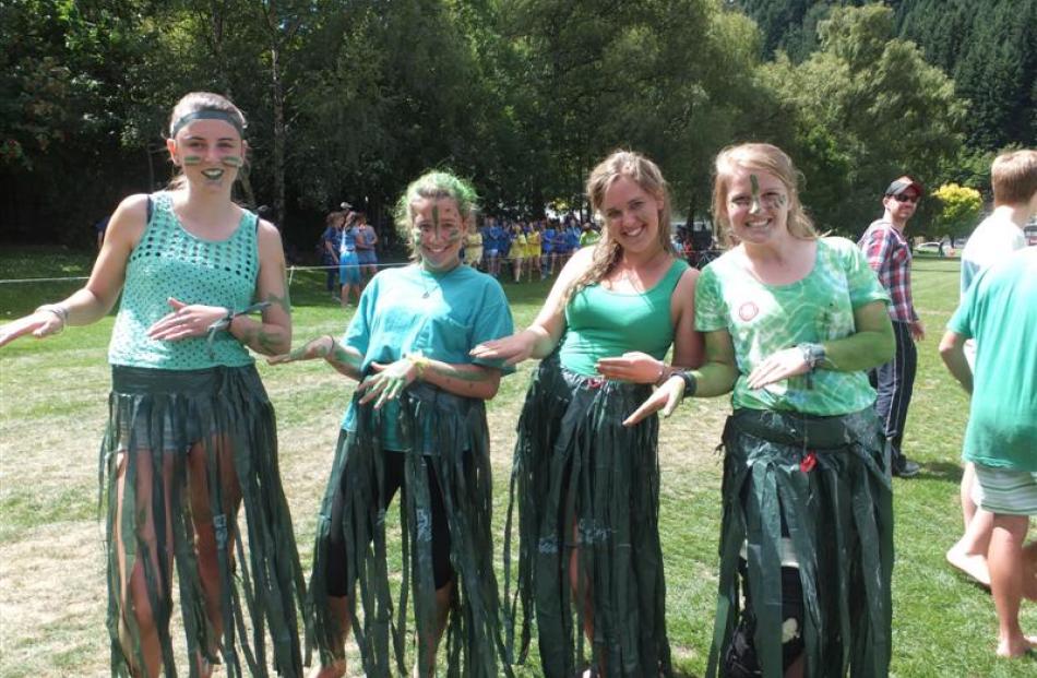 Hay House pupils (from left) Kayley Paterson (14), Lilly Gamson (13), deputy house leader Maddy...