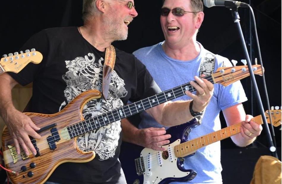 Bass player Steve Bourne, of Waitati, and guitarist John Garbutt, of Dunedin, from rock and blues...