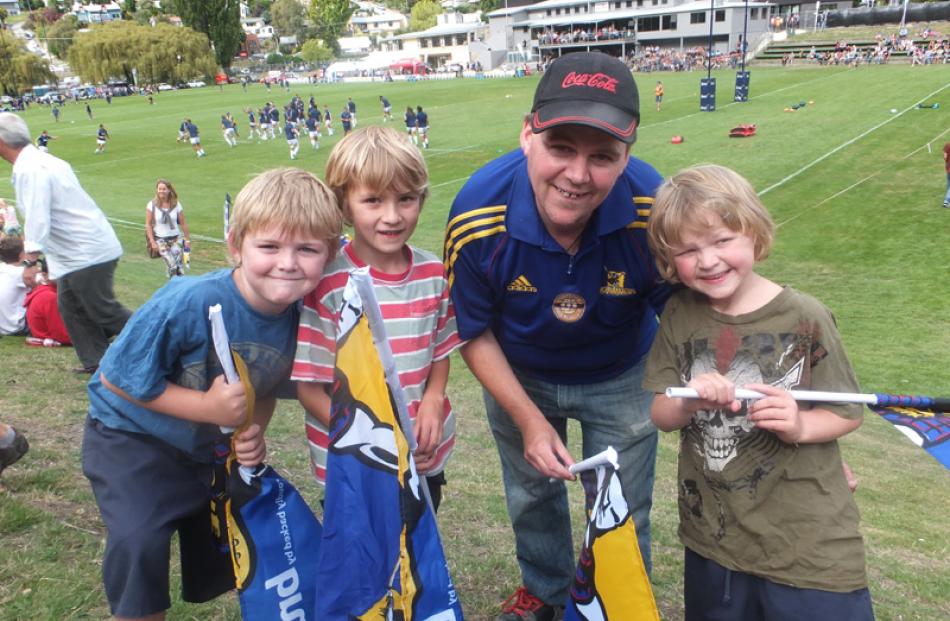 Issac Swain (7), Maddox Newell (7), Dean Swain and Daniel Swain (8), all of Queenstown.