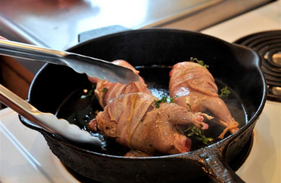 Ms Feary-Law cooks some quail.