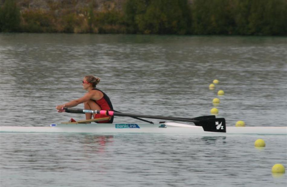 Lucy Strack (North End) after winning the women's open light weight single sculls. Photos by...