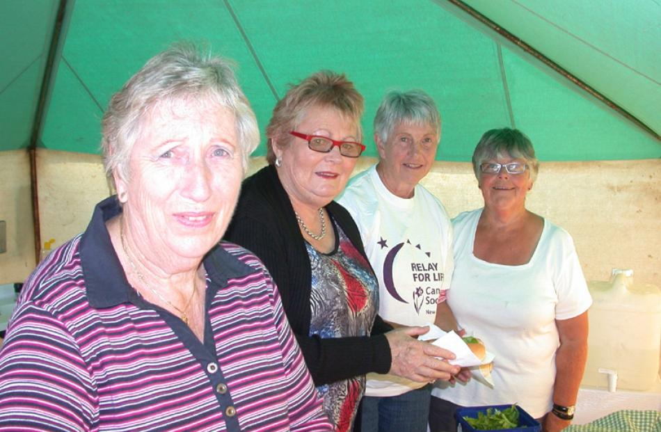 Lexie McCone, Nola Searle, Amy Winchester and Gaynor Milmine raise funds for Relay for Life.