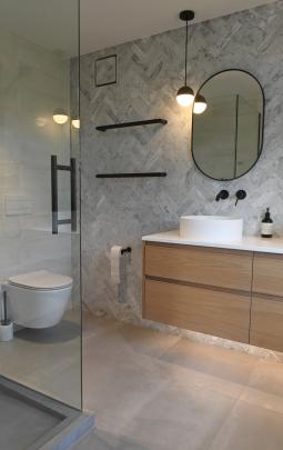 The neutral colours continue in the bathrooms.
