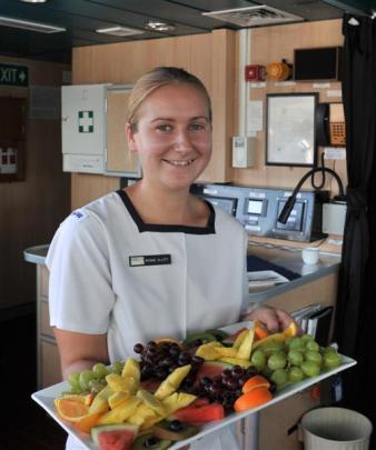 Able Steward Specialist Bonnie Allott is the only vegan on HMNZS Otago, and the only vegetarian...