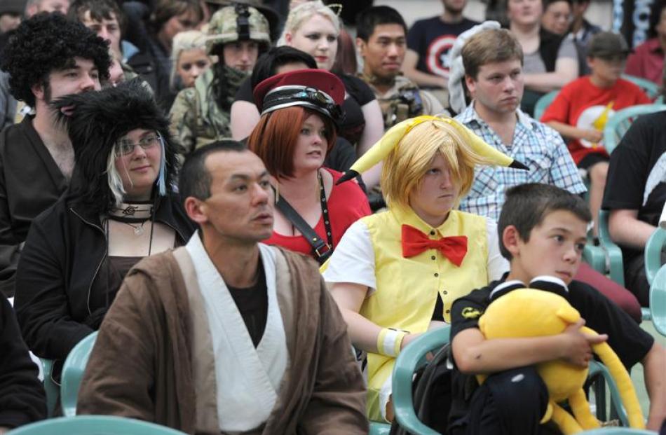 Fans at the Armageddon Expo at the Edgar Centre yesterday.
