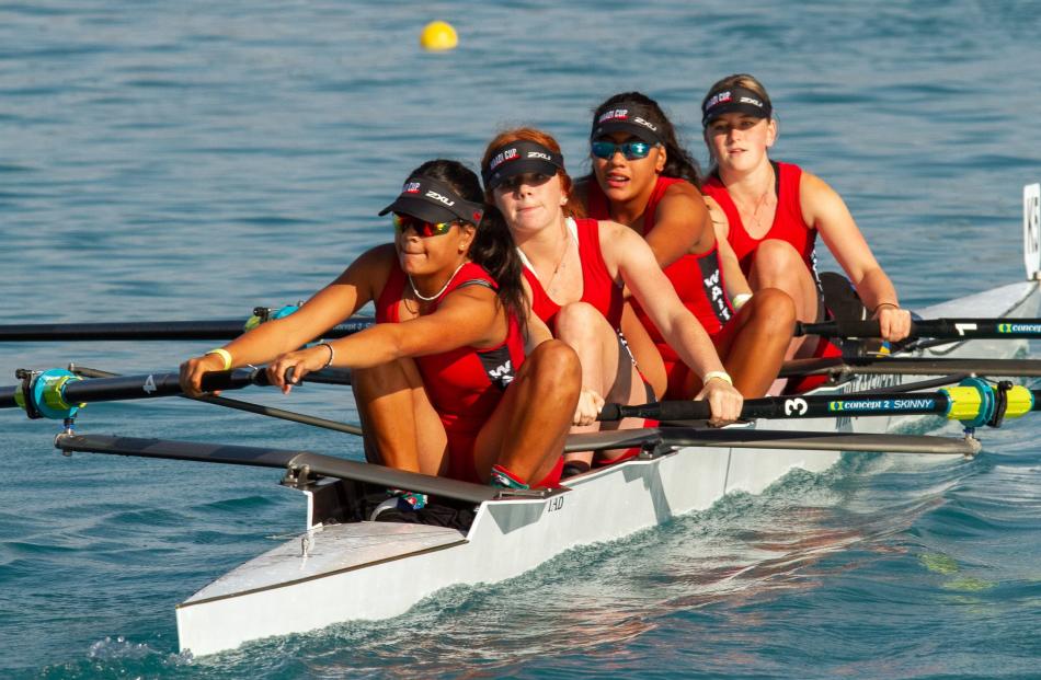 The Waitaki Girls’ High School crew of Kalani Fisilau, Evie Wilson, Kyala Fisilau and Willow Brew...