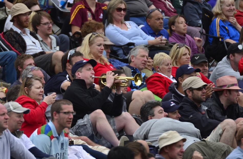 Bill Cooper playing the trumpet on day 3.