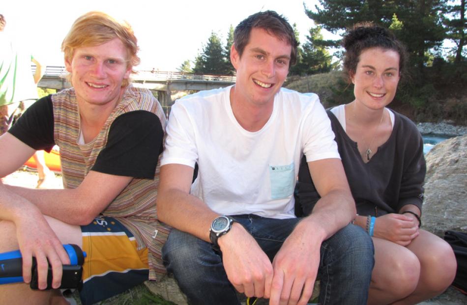 Finn Butcher (17) of Alexandra, and Shaun (22) and Anna Higgins (18) of Tauranga.