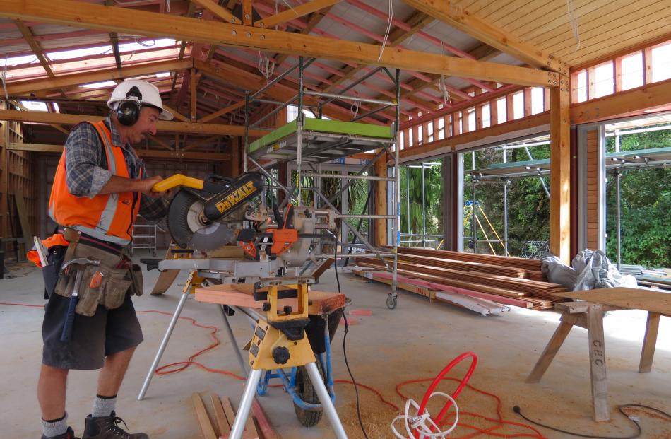 Waitati-based contractor Lindsay Scott works alongside Cook Brothers builders on the development...