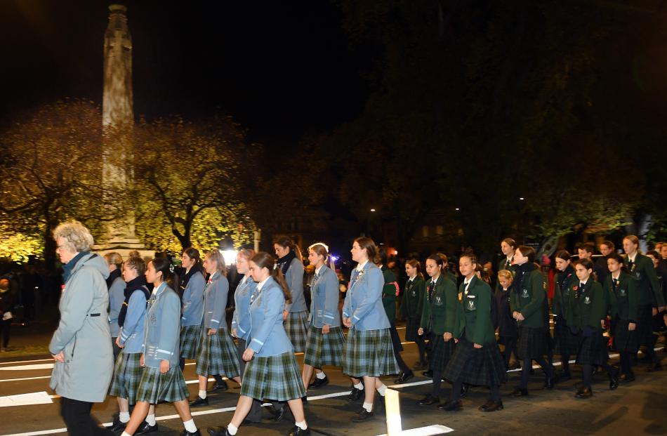 Pupils from Dunedin high schools attended the service. 