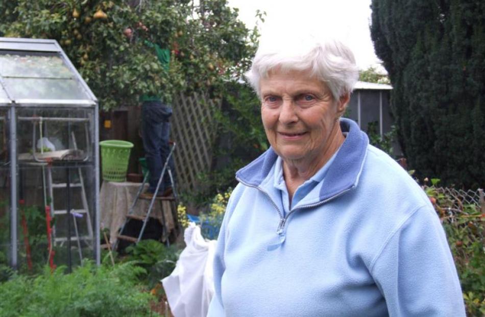 Marjory Finnie, of South Dunedin, is pleased fruit from her trees will be used to teach skills...