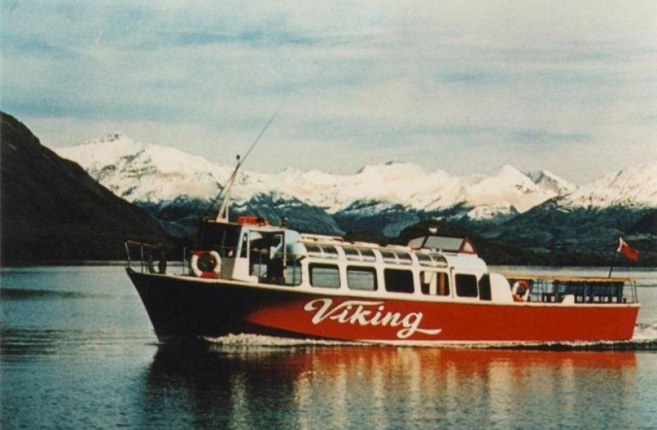 Viking was a tourist boat operated on Lake Wanaka by William Taylor. Pictured here in 1968, it...
