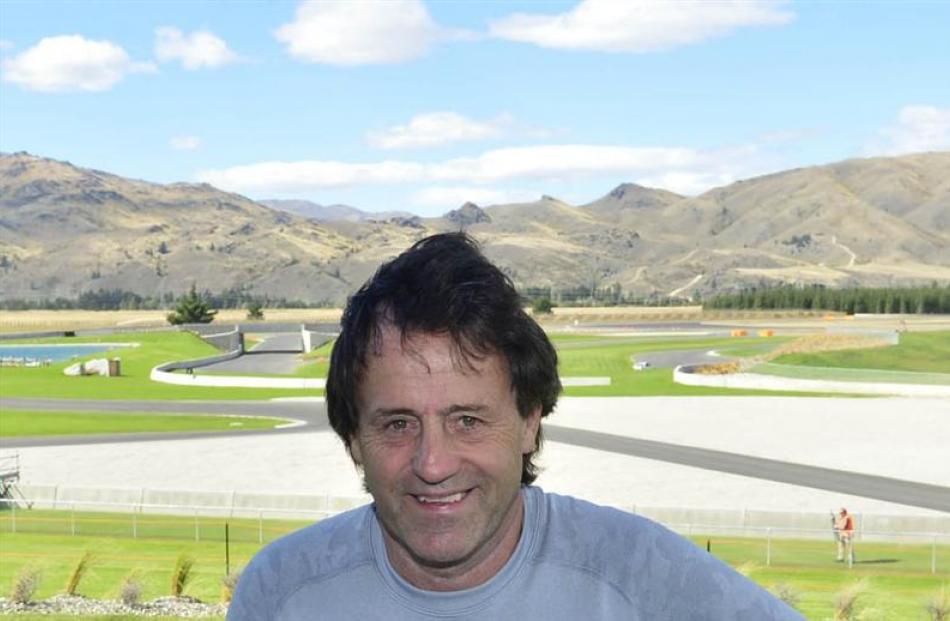 Tony Quinn with his 'baby' - the multimillion-dollar Highlands Motorsport Park in Cromwell....