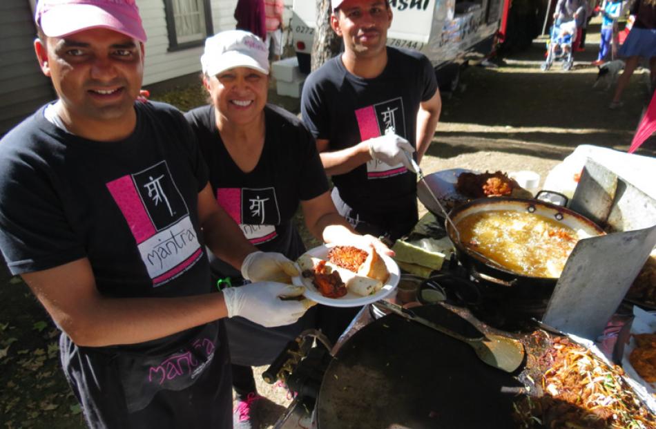 Mantra restaurant chef Ravi Prasad, owner Shammi Sandhu, and chef Guru Prasad, all of Arrowtown.