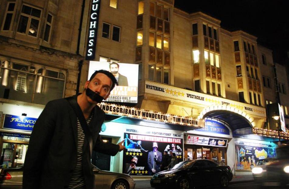 Sam Wills outside the Duchess Theatre in London's West End, where he performed last year as ''The...