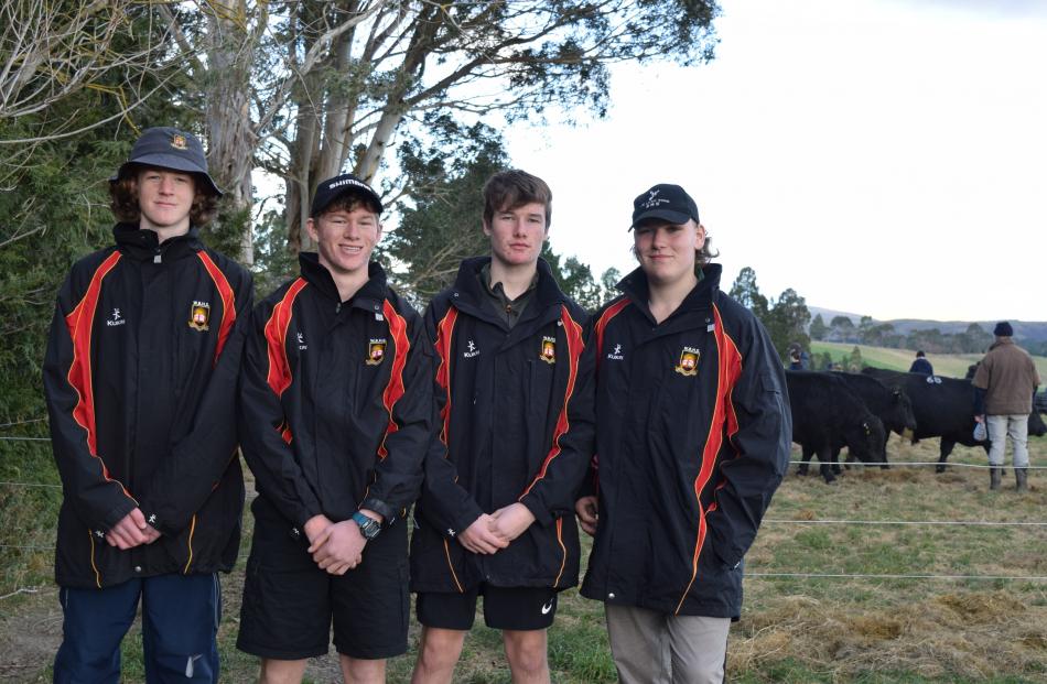 Waitaki Boys’ High School pupils (from left) Jamie 
...