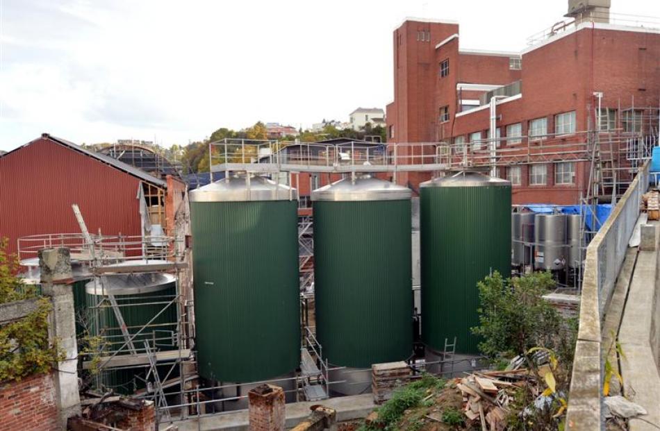 Tanks already on site at the brewery. Photos by Stephen Jaquiery.