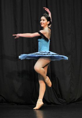 Emma Maley (13), of Dunedin, does a twirl.