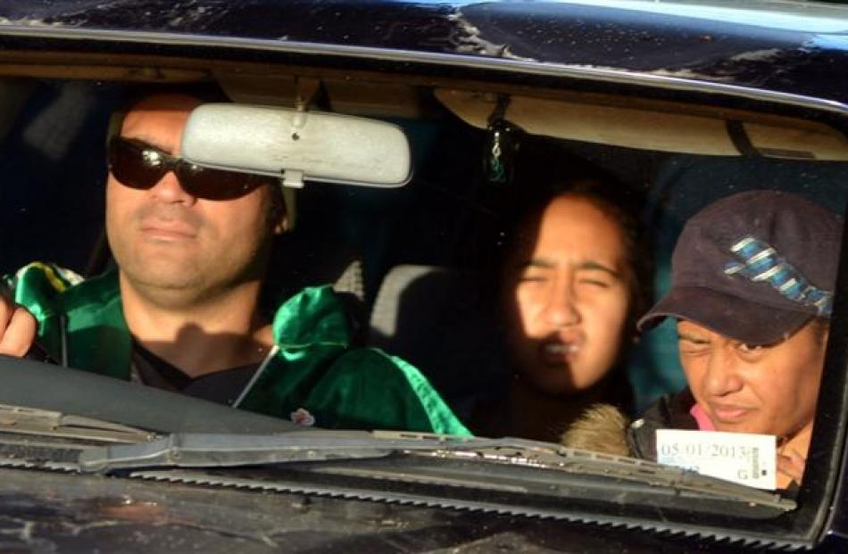 Motorists struggle to see into the sun on upper Stuart St, in Dunedin. Photo by Stephen Jaquiery.