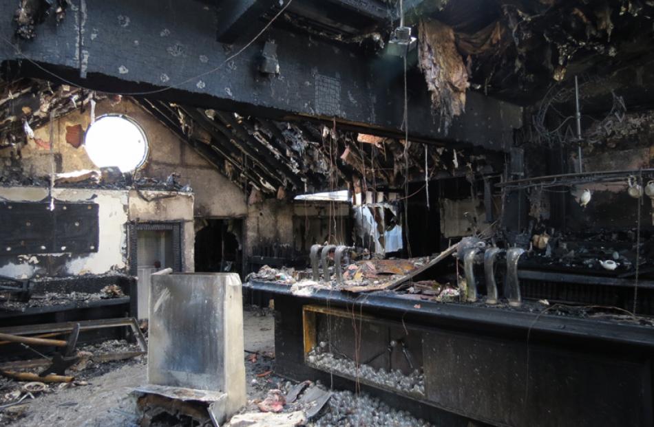 Scorched . . . The main bar area of the World Bar is barely recognisable.