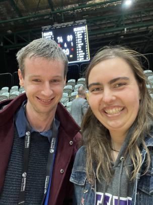With NZ-based American hoops writer Linden Moore after the Nuggets won NBL semifinal against...