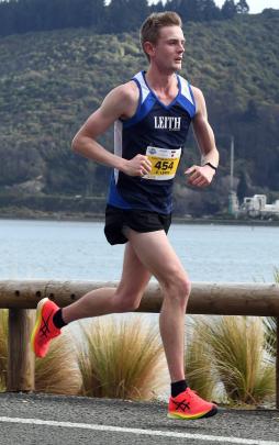 Corey Lewis, who finished second in the half-marathon.
