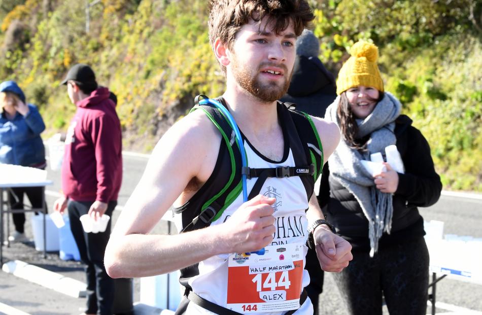 Alex Brown on his way to winning the men’s half-marathon walk.