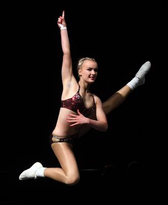 Hailey Monaghan, of Southland Girls’ High School, competes in the senior secondary open novice...