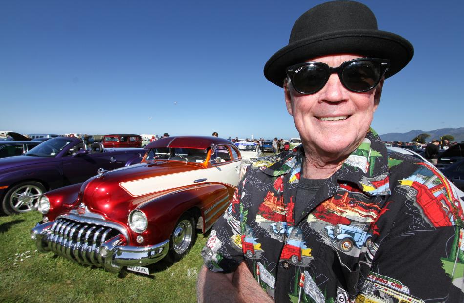 Dennis Deavoll of Queenstown with his impressive  47 Buick he found in Death Valley and bought...
