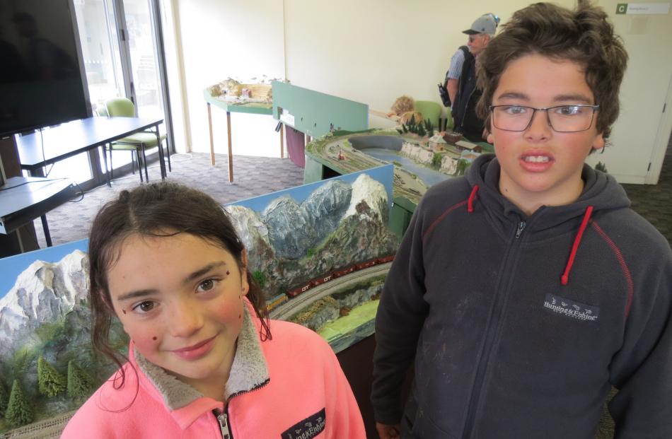 Jade (9) and Dylan Brensell (11) with a model railway display at Community House.