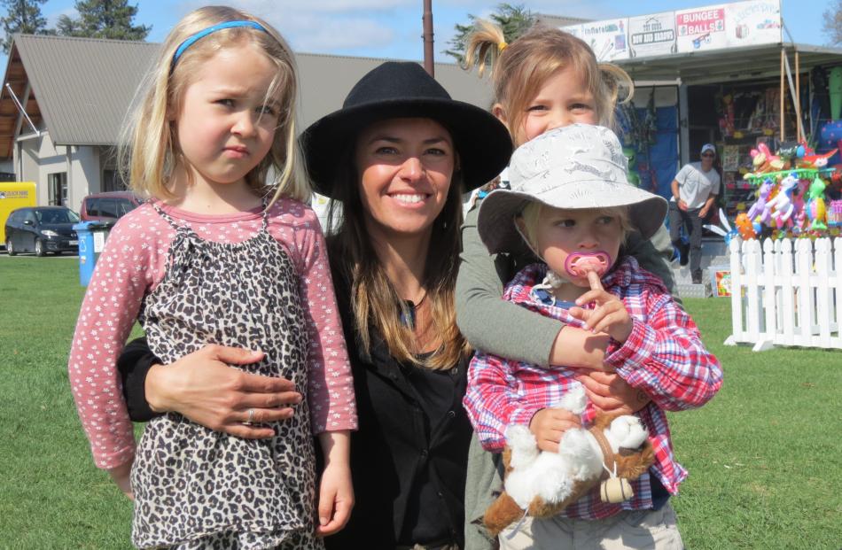 From left:  Summer Stringer (4), Danielle,  Layla  (4) and Ethan (2) Vialletet.