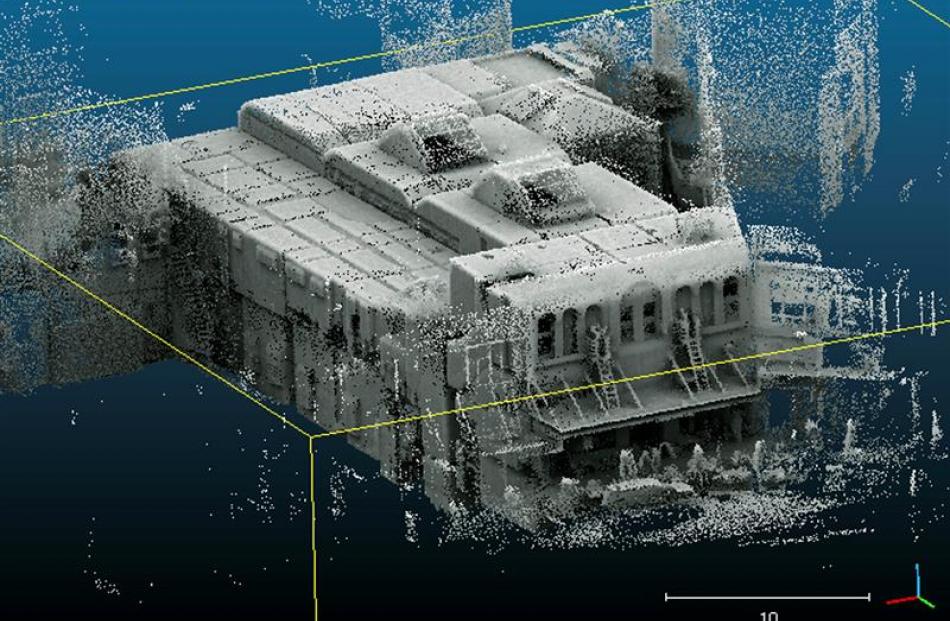 The 3-D laser-mapped model of the athenaeum building. Image by 3-D Laser Mapping.