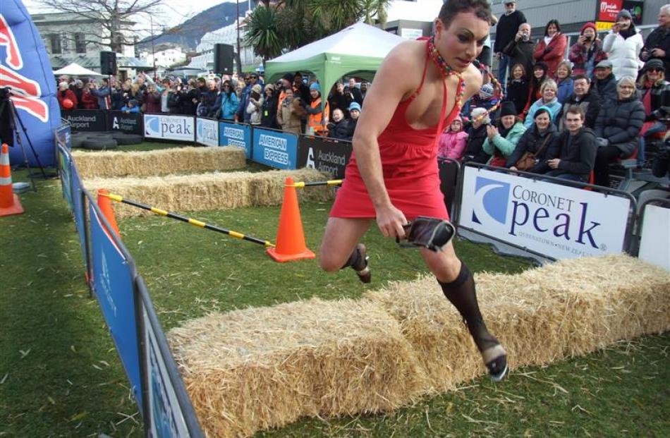 Graham Trubuhovich competes in the Drag Race.
