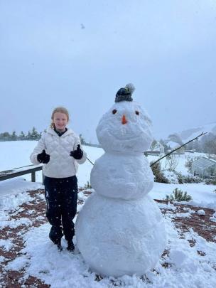 Libby Cathro sent this photo of her niece Amelia on Saddle Hill.