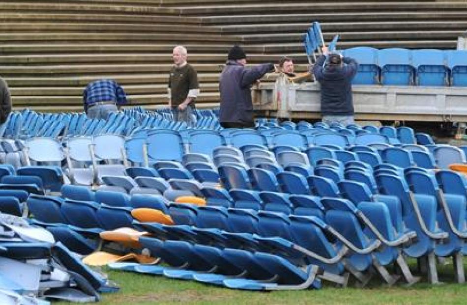 A truck  is loaded with seats. Photos by Craig Baxter.