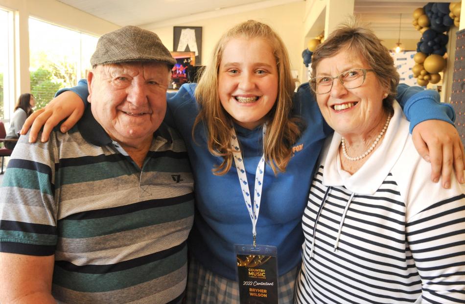 Robin and Joan Sinclair, both of Winton, with their granddaughter Bryher Wilson (15), of Gore.
