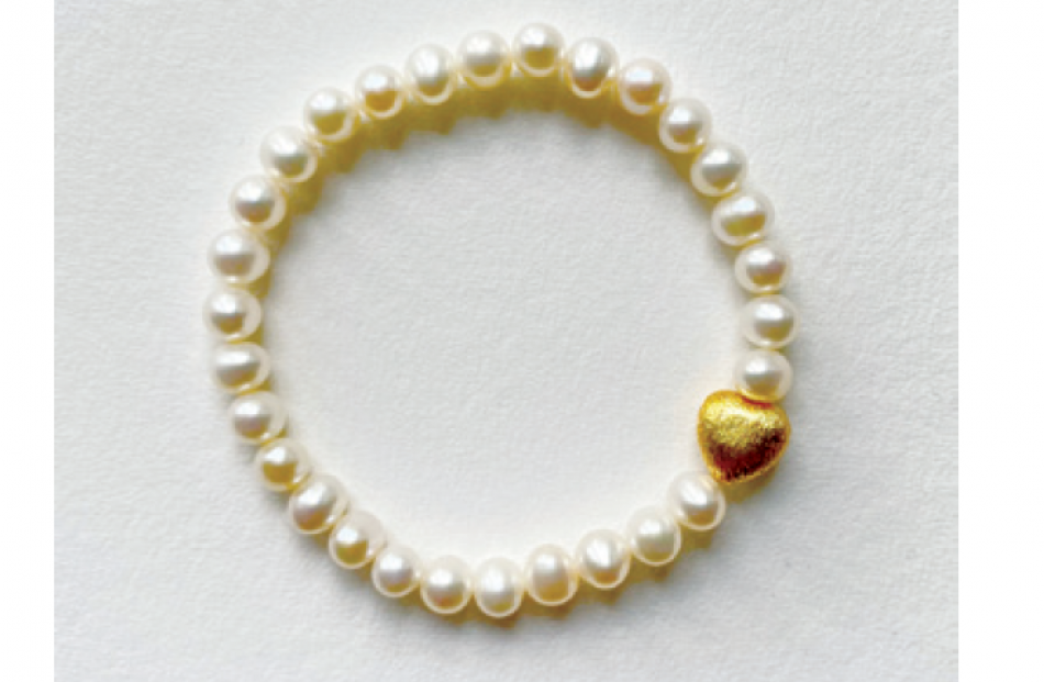 Love Heart Pearl Bracelet - Gold $65 from Joanna Salmond Jewellery