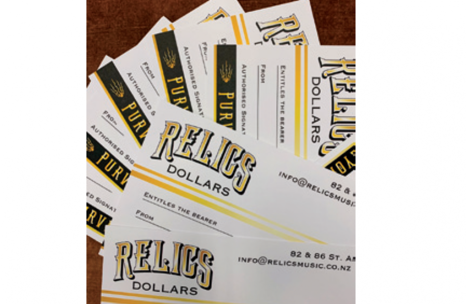 Relics Gift Cards: Choose the amount you wish to gift. Available and redeemable at Relics Music &...