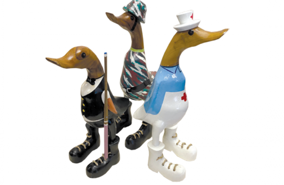 Quirky Duck statues $39 each from Yaks and Yetis