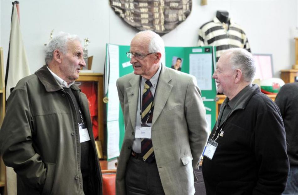 Former Otago Boys' High School pupils at the 150th Anniversary on Saturday (from left) Stewart...