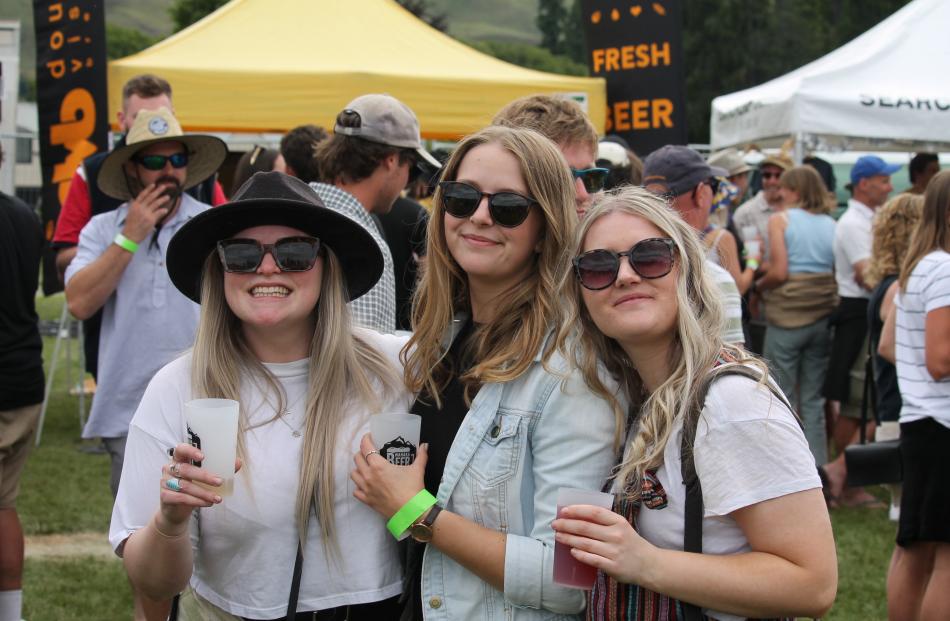 Catching up are (from left) Ashlea Roughan, Julia Manthorpe and Jess May.