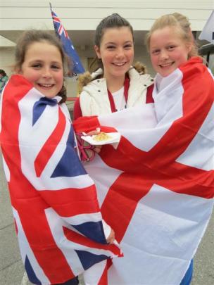 Pupils (from left) Annie Black (12), Eve O'Connor (13) and Eve Neilson (12).