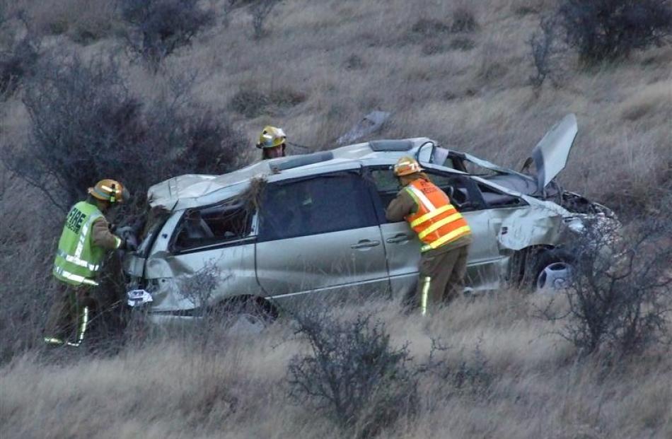 The crashed rental car.