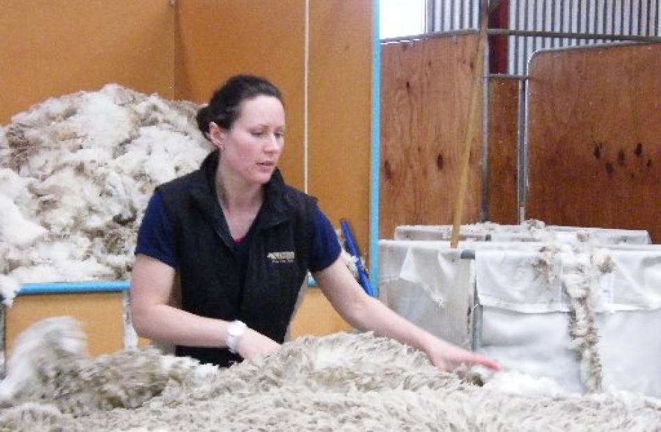 Quality controller and trainer wool classer Nicola Peddie pays close attention to detail.