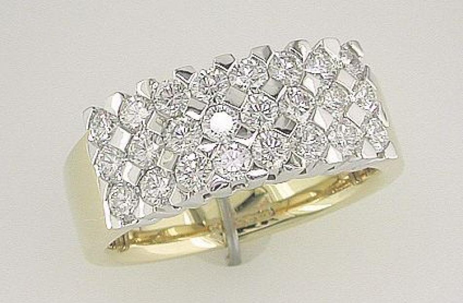 Wide flush set diamond band ring from Brent Weatherall Jeweller