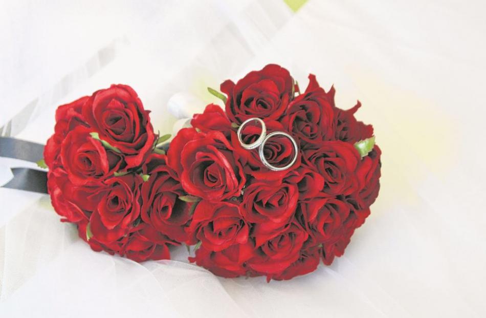 The bouquets at the Outram wedding of Angela Walton and Stuart Ellwood in February.
...